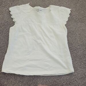 Bobbie Brooks White Blouse with Scalloped Sleeves